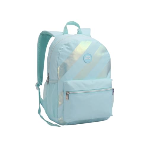 Mochila Costas Juvenil Feminina Escolar com Detalhe Brilhante (Azul)