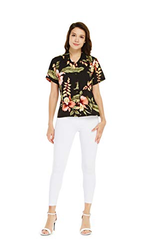 Image of Family Matching Hawaiian Clothes, Black Rafelsia | Lightweight 100% rayon • Family matching outfits • Beach vacations • Luaus • Cruises • Family photos