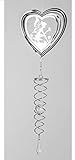 N / A 3D Windspiel Elfe sitzend im Herz 48 cm Hänger Spirale Edelstahl Fensterhänger Aufhänger