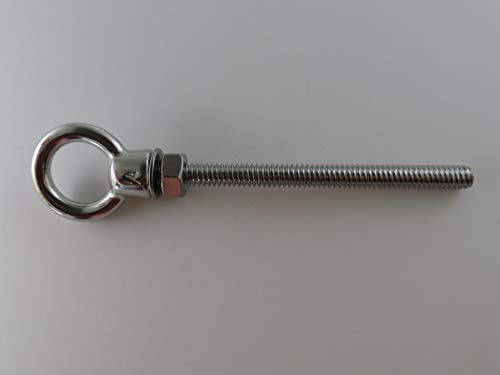Image of US STAINLESS 2 Pieces Stainless Steel 316 (Shape Type 307) Lifting Eye Bolt 1 /4 inch UNC x 80mm Marine Grade