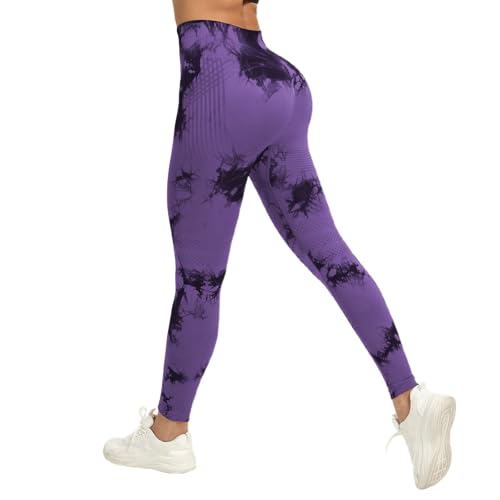 Leggings 3D para mujer, coreex, anticelulitis, compresión anticelulitis, redefinen tu silueta sin esfuerzo, pantalones push up de cintura alta, morado oscuro, XXL