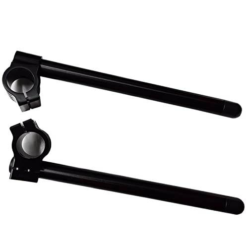 Image of 43mm Clip ons Handlebar Fit for Fork Tube 43mm cafe Racer Motorcycle handlebars 7 /8 inch, 43 mm Clip on Assembly CNC Black Bars