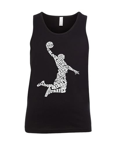 Threadrock Boys Basketball Player Typography Word Art Youth Tank Top