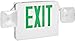 Morris Products 73036 Combo LED Exit Emergency Light, Green LED, White Housing Remote Capable