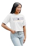 Blue 84 Women's Standard NBA Officially Licensed Cropped T-Shirt White