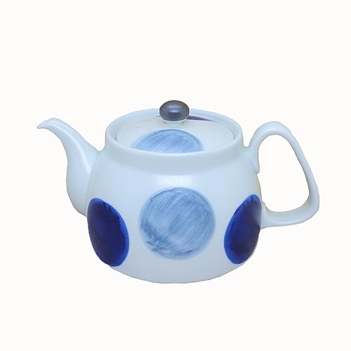 急須 有田焼 波佐見焼 手描き丸紋ポット 大きめ 安定感 丸紋 |和食器 陶器 三階菱