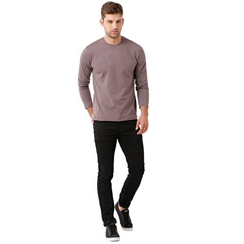 Image of Classic Polo Mens Cotton Full Sleeve Solid Slim Fit Round Neck T-Shirt