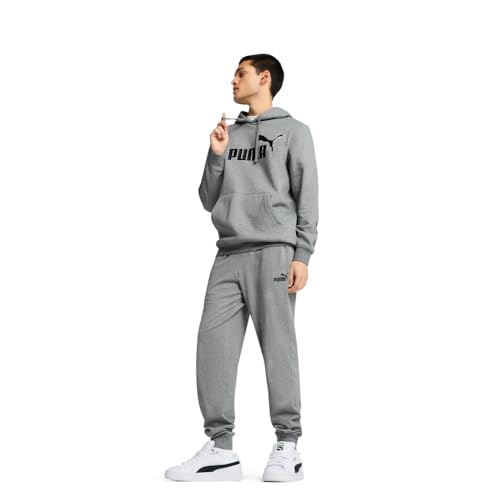 Image of Puma Cotton Men Ess Big Logo Hooded Neck Hoodie Fl (S) Mineral