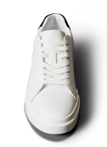 Calvin Klein Uomo Sneakers Con Suola Preformata Chunky Laceup In Pelle, Bianco (Bright White/Black), 41 - 6
