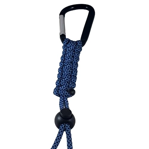 Handmade Water Bottle Sling Holder Carrier Strap Handle Paracord Cobra Knot Carabiner Lightweight Convenient Portable Hands Free by KNOTS SO FAST (NAVY D)
