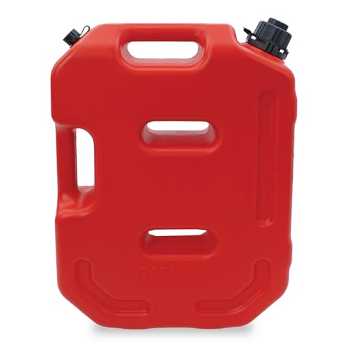 LAUCO Mountable Gasoline Container Fuel Tank, 10L / 2.6 Gallon Gas & Diesel Container with Transfer Hose and Nozzle, Mobile Fuel Storage for Boats, Docks, Farm, Shop & Garage 87237 87237