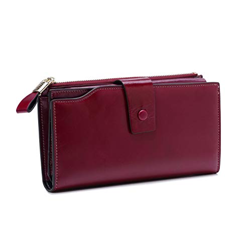women clutch wallet genuine leather checkbook(purple)3