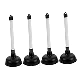 Zerodeko 4 Pezzi Stantuffo per WC con Tazza in Gomma ad Alta Elasticità Design Compatto ed Ergonomico Strumento per Eliminare Ostruzioni e Lavandini