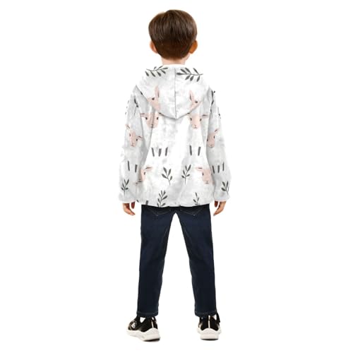 Cartoon Lamb Girls Fleece Jacket Girls Fall Jacket Girls Zip Up Hoodie Girls Sherpa Jacket 2-10T4