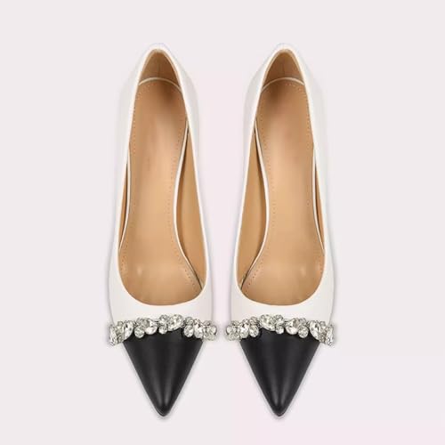 Talons hauts pour femmes design bicolore chic et confortable avec strass - 7