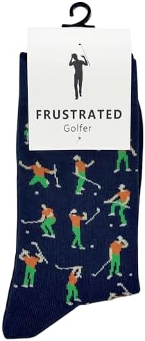 KIOMY Sock with Frustrated Golfer Design, Funny Golf Socks for Men, 1 Pair per Pack - Size 8-13