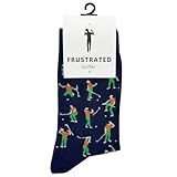 KIOMY Frustrated Golfer Design, Funny Golf Socks for Men, 1 Pair per Pack - Size 8-13