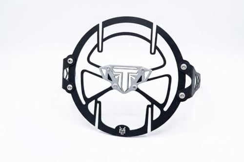 Image of Heavy Quality Headlight Grill /Jaali for Triumph Speed 400 Head Light Frame Protector Black&Grey.