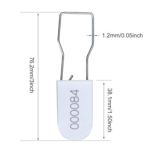 Image of Plastic Padlock Security Seals with Metal Wire Numbered Anti Tamper Tag (500, White)