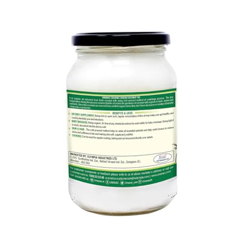 Image of Umanac Organic Virgin Coconut Oil- 500 Ml | Cold Pressed Method | 100% Organic | Unrefined | Fresh Coconut Milk | Natural Cooking Oil | Cococnut Oil For Hair & Skin