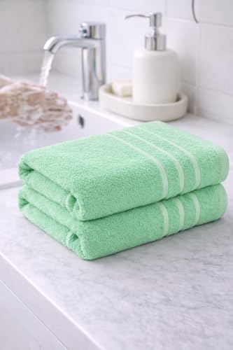 Image of Hand Towels 16x24 inches, Soft & Highly Absorbent Bathroom /Face Towels, Pack of 2 (Green)