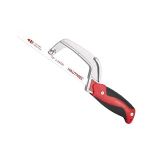 HAUTMEC Mini Hacksaw – Compact Hand Hack Saw Metal Frame With 1 PCS Bimetal HSS Blade, Especially Cuts in Tight Hard-Reach Spaces, HT0035-PL