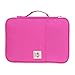 EVGATSAUTO A4 Zippered Document Bag Portfolio Organizer, Multi Pocket Design, to Some Extent, Purple File Folder for A4 Size (Rose Red)