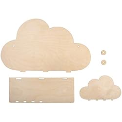 Estanteria Nube Amazon Rayher 62975505 Estantería infantil de madera, 35x21x10 cm, balda de nube para dormitorio infantil