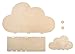 Rayher 62975505 Kit Mensola Fai-Da-Te In Legno Betulla Naturale, Nuvola, 35 X 10 X 21 cm, Mensola Per Cameretta Bambini, Da Personalizzare E Colorare