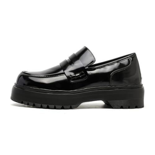 Image of MEMON Womens Vintage Oxford Shoes,Casual Low Heel Loafers for Women,Round Toe Chunky Black Platform Oxford Shoes for Women,Comfort Dress Shoes