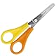 Westcott Kinderschere Gelb Linkshänder | Schere mit integrierter 5 cm Skala | Bastelschere 13 cm (5) ideal für Kinderhände | Sicherheit durch abgerundete Spitze | E-21593 00