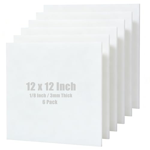 JMIATRY 6 hojas acrílicas blancas 30x30 cm 3mm miniatura 1