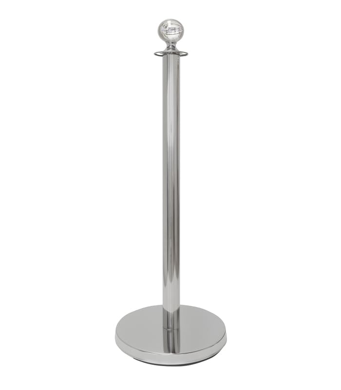 Postes Separadores con Bola Cromados 33cm x 1m para Catenarias Eventos