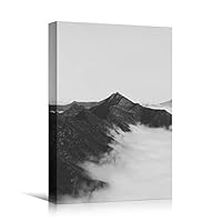 Canvas Wall Art Expressive Landscape Chic Dramatic Duotone Hallway Landscape Mountain Photography - 12x18 inches