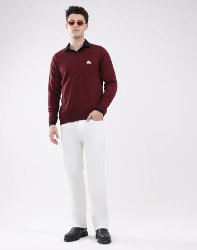 Image of Monte Carlo Men's Regular Fit Pullover | Solid V Neck Style | Full Sleeves Pull On | Warm & Stylish Winter Fashion Sweater | Winter Sweater for Men's