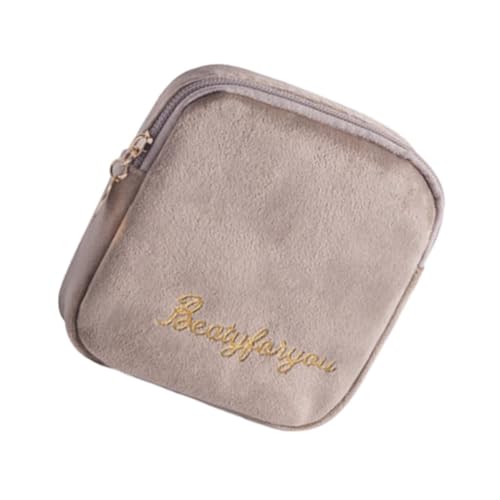 BCOATH Bolsa para Guardar Toallas Sanitarias Pequeña y Portátil Cremallera de Algodón Resistente Color Caqui Multifuncional para Viajes Uso Exterior y Organización Personal