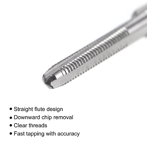 Uxcell A21070600UX0389 Thread Milling Threading Tap M2 X 0.4, Metric Left Hand Machine Hss (High Speed Steel) Uncoated 3 Straight Flutes Screw Tap H2 Tapping Machinist Thread Repair Tool thumb #2