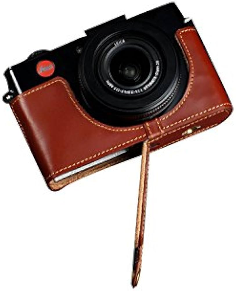 LEICA ライカ D-LUX6 (DLUX6)用本革カメラケース(電池,SDカード交換可) (カメラケース, ブラウン)