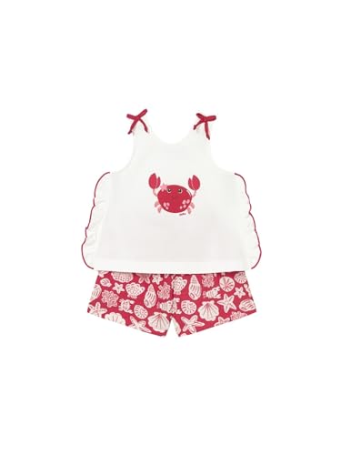 Mayoral ens. short imprimé en coton doux premium pour bébé fille rouge