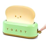 URAQT Luce Notturna per Bambini, Luce Notturna per Camera da Letto a Forma di Tostapane, Portatile USB Ricaricabile Lampada da Comodino con Timer, per Decorazione Comodino/Regalo di Natale (Verde)