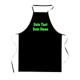 Lemmy's Holzschmiede Personalisierte Baumwoll-Schürze, Unisex, mit individuellem Text oder Namen