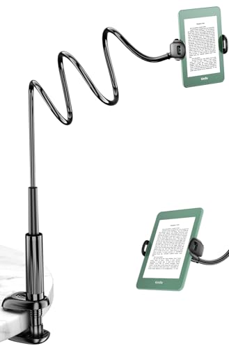Mumay Gooseneck Kindle & Phone Holder for Bed: 39.4 Long Flexible Lazy Arm Mount for Hands-Free Reading Bedside Desk Headboard Phone Stand for iPhone 17 Pro Max Kindle Switch 4.78.6 Inch Devices