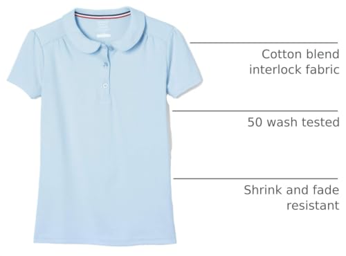 Image of French Toast Toddler Girls Short Sleeve Peter Pan Collar Polo