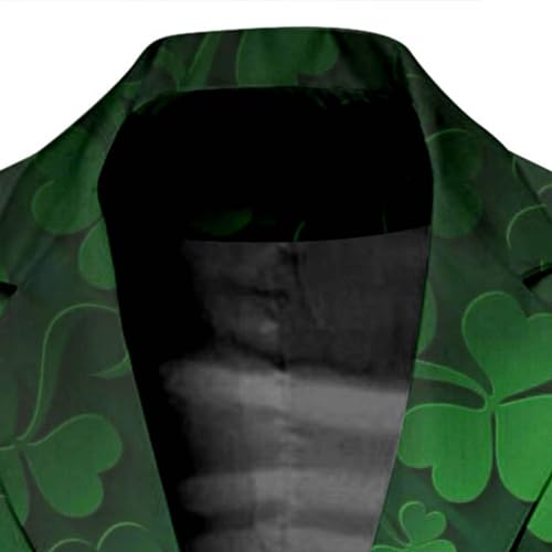 Mens St Patricks Day Blazer Button Down Shamrock Lucky Irish Jacket Coat Funny Printed Party Tuxedo Suit Coats3