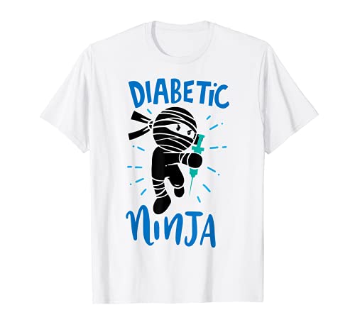Diabetico Ninja Tipo 1 Diabete Medico Diabete Consapevolezza Maglietta
