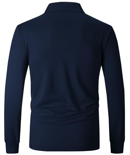 Image of SWISSWELL Long Sleeve Polo Shirts for Men collared Performance Golf Shirts Casual Workwear Office