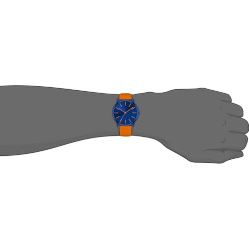 Stylish Women's Navy Orange Quartz Watch with Waterproof Soft Silicone Strap - Image 7