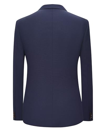 Navy Blue Mens Suit Casual Retro Blazer Jacket Slim Fit Lightweight Solid Sport Coats Two Buttons Business Party Prom Daily Travel Blazer with Pockets 3XL4