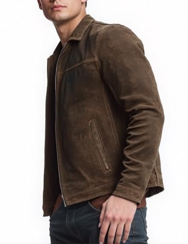 Men's Classic Biker Leather Jacket with Zippered Cuffs Slim Fit Motorcycle Jacket for Everyday Wear2