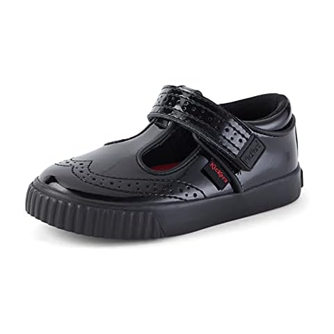 Kickers Tovni Black Leather School Shoes Cover